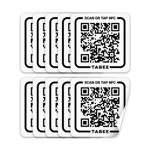 Tabee QR + NFC Sticker, 10 Pack